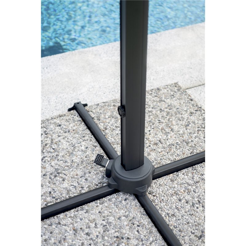 Greenwood Colorado Aluminum Garden Parasol with Side Pole 3x3 m Ecru - Anthracite