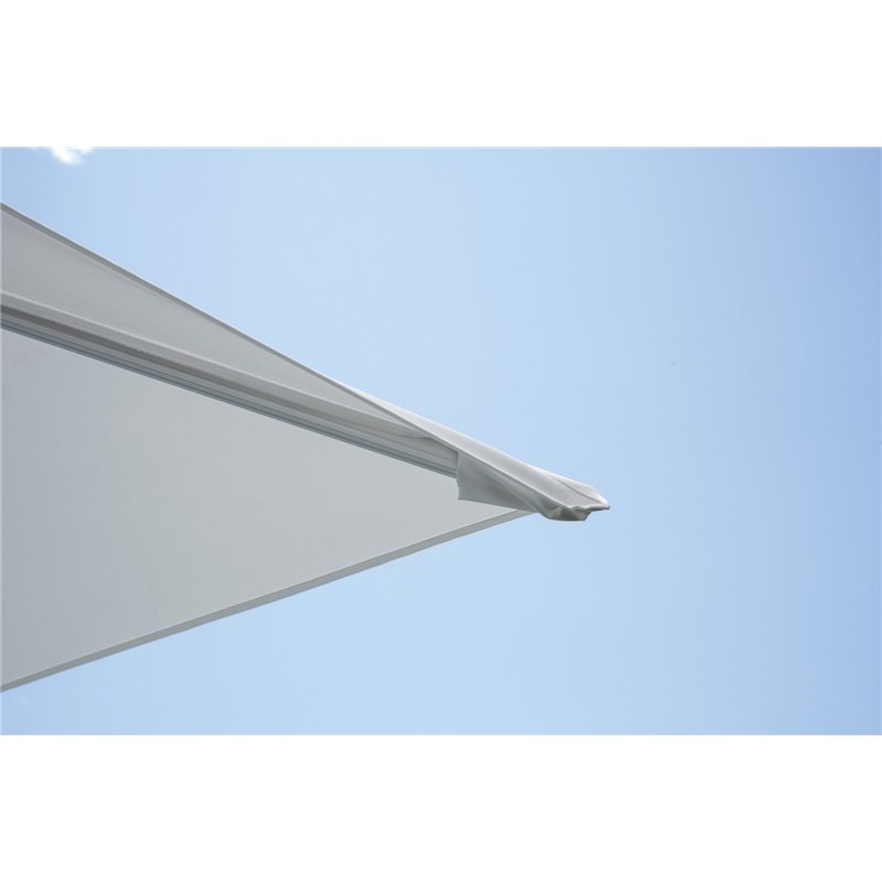 Greenwood Ombrellone Colorado In Alluminio con Palo Laterale 3x3 mt Bianco - Bianco