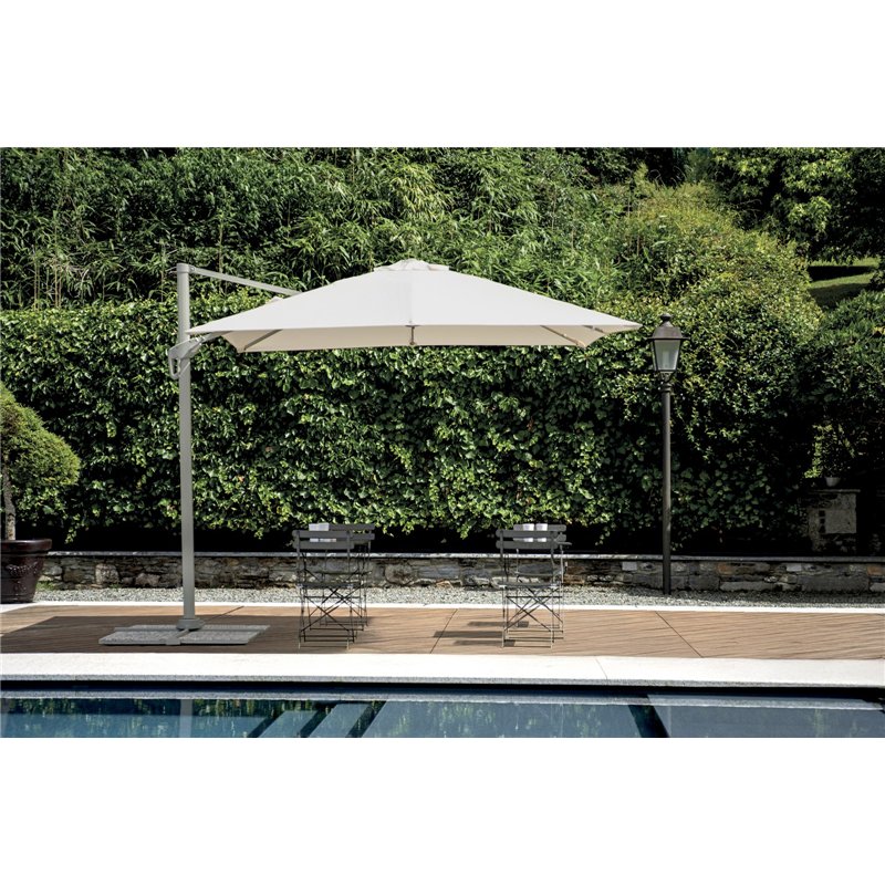 Greenwood Colorado Aluminum Garden Parasol with 3x3m Side Pole Ecru - Crete