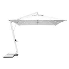 Ombrellone Contract In Alluminio con Palo Laterale 3,5x3,5 mt Bianco - Effetto Legno Sbiancato