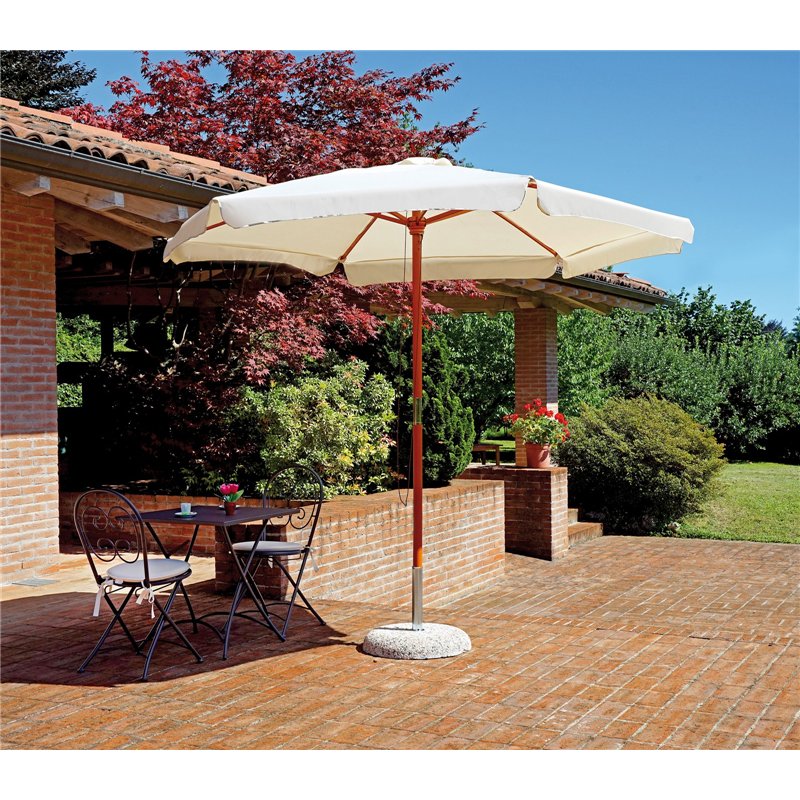 Greenwood Ombrellone In Legno Ø2,85 mt Ecru' - Legno - Serie Standard