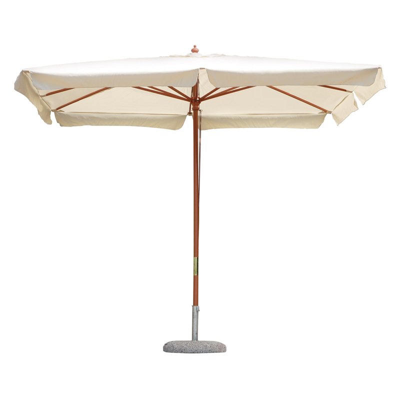 Ombrellone da Giardino In Legno 3x3 mt Ecru' - Legno - Serie Standard Greenwood