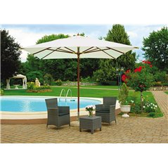 Ombrellone da Giardino In Legno 3x3 mt Ecru' - Legno - Serie Extra Greenwood