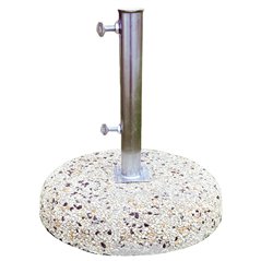 Base In Graniglietto ø55 cm Kg 25 - Tubo ø5,5 cm Con Piastra A 4 Viti