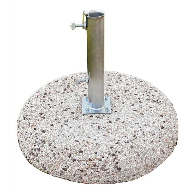 Greenwood Terrazzo concrete parasol base Ø60 cm 50 kg - Ø55 mm tube with 4-screw plate