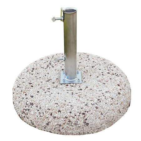 Base In Graniglietto ø60 Cm - Kg 50 - Tubo ø55 Mm Con Piastra A 4 Viti