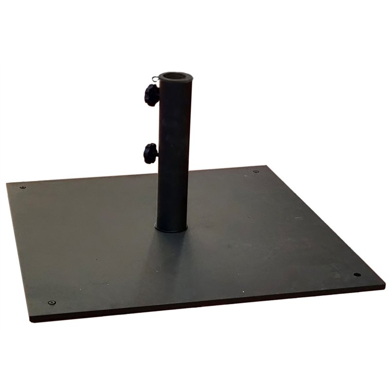 Base per Ombrellone da Giardino In Acciaio Verniciato Antracite 60x60 cm - Kg 30 - Tubo ø55 Mm Con Riduttore ø38/48 Mm Greenwood