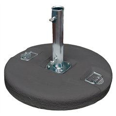 Base Cemento Grigio ø54 Cm - Kg 50 - Tubo ø55 Mm Con Piastra A 4 Viti E Maniglie In Acciaio