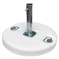 Base Cemento Bianco ø54 Cm - Kg 50 - Tubo ø55 Mm Con Piastra A 4 Viti E Maniglie In Acciaio