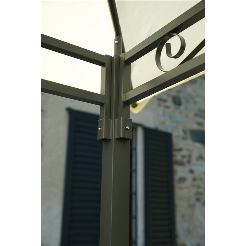 Greenwood Gazebo Illinois In Ferro 3x2 mt Ecru' - Antracite