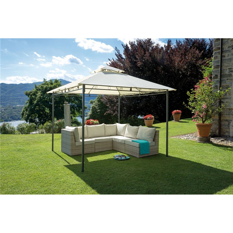 Greenwood Gazebo Illinois In Ferro 3x3 mt Ecru' - Antracite