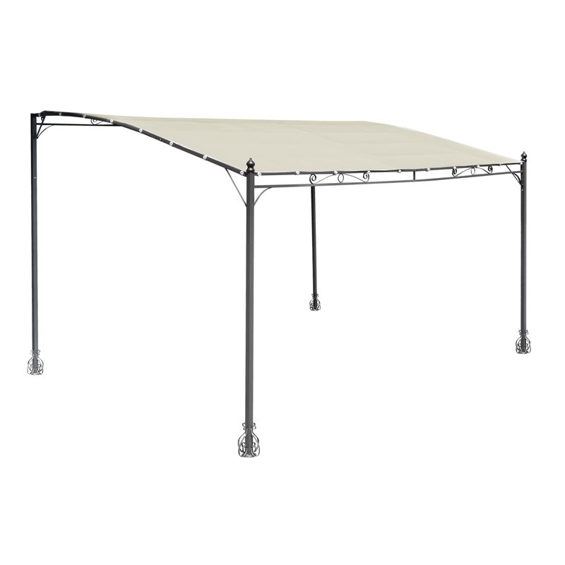 Greenwood Pergola A Parete Kansas In Ferro 3x4 mt Sabbia - Antracite