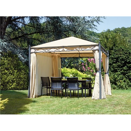 Gazebo Oregon In Ferro 3x3 mt Sabbia - Antracite Greenwood