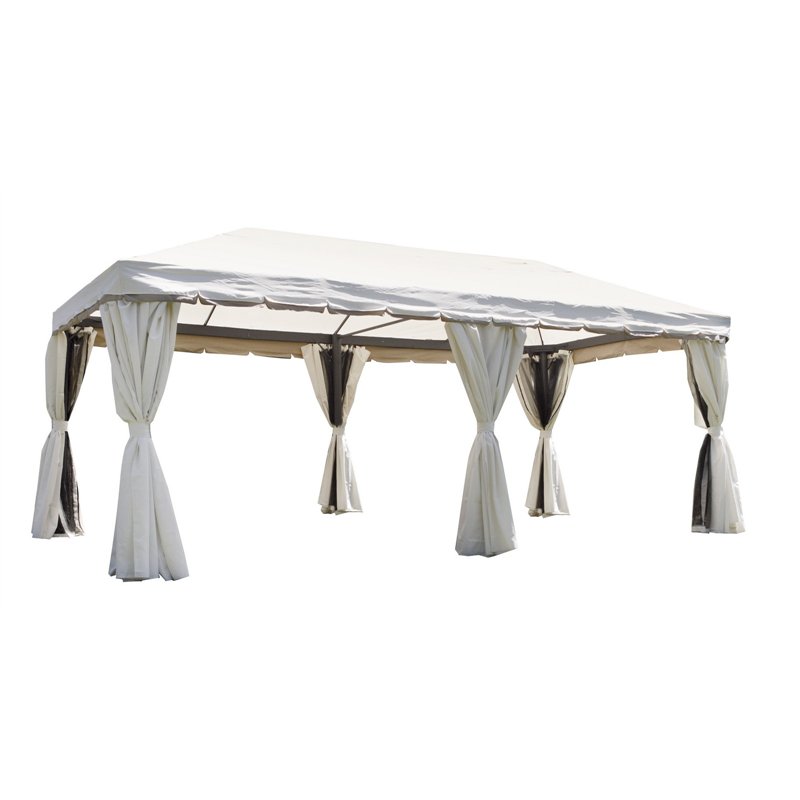 Gazebo Nebraska In Alluminio 3x6 mt - Ecru' - Antracite Greenwood Gazebo Nebraska In Alluminio 3x6 mt - Ecru' - Antracite Greenwood