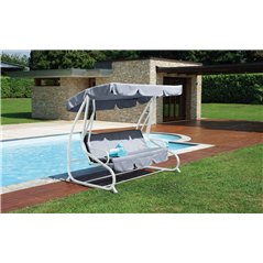 Dondolo 3 Posti In Ferro - Grigio - Bianco