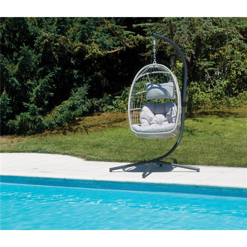 Poltrona da Giardino Sospesa Antracite - Supporto In Ferro Greenwood