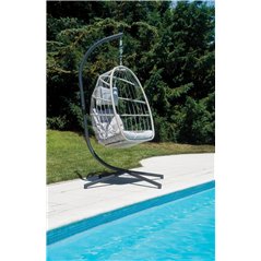 Poltrona Sospesa Antracite - Supporto In Ferro