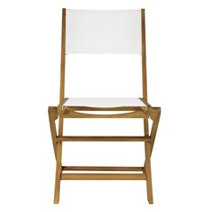 Sedia Venturina In Acacia - Textilene - Pieghevole