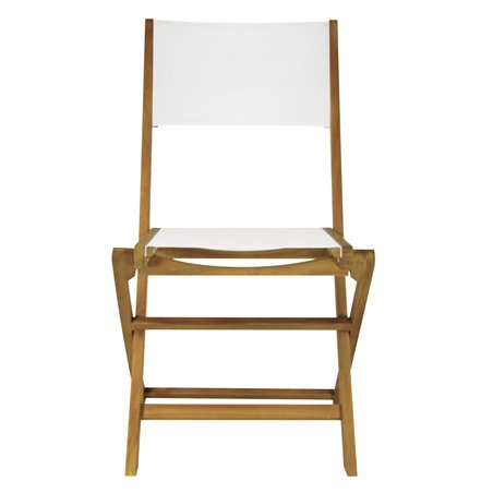 Sedia Venturina In Acacia - Textilene - Pieghevole