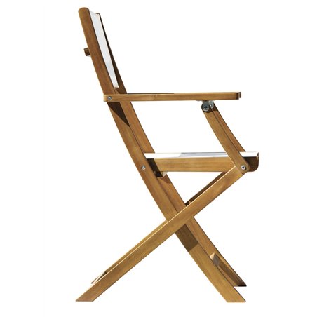 Greenwood Venturina Garden Garden Chair in Acacia with Armrests - Textilene - Folding