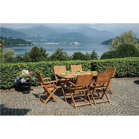 Tavolo Castiglione In Acacia 140x80 - Pieghevole