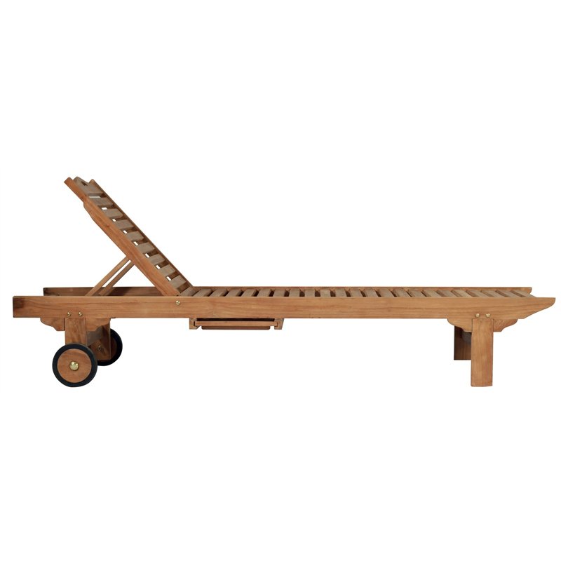 Lettino da Giardino Carloforte In Teak Greenwood