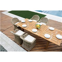 Tavolo Sumatra In Teak Riciclato Allungabile 180/250x100 cm