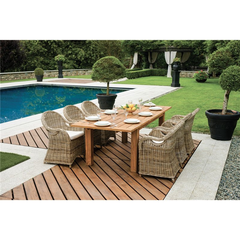 Greenwood Tavolo Sumatra In Teak Riciclato Allungabile 180/250x100 cm