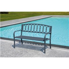 Panca A Due Posti In Ferro E Ghisa - Antracite