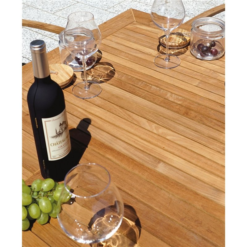 Greenwood Fuerteventura Extendable Aluminum and Teak Garden Table 150/210x90 cm - Anthracite