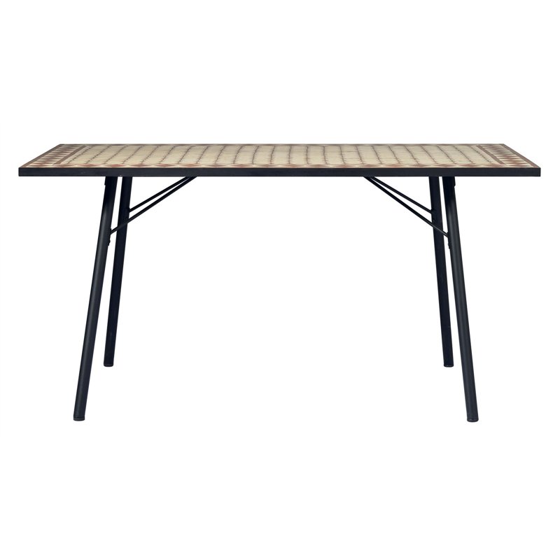 Greenwood Tavolo Mosaico In Ferro 150x90 - Nero