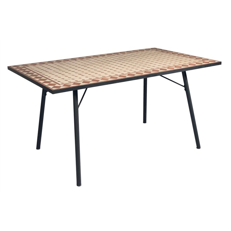 Tavolo da Giardino Mosaico In Ferro 150x90 - Nero Greenwood