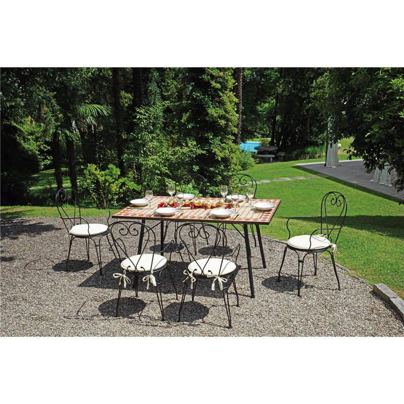 Greenwood 150x90 Iron Mosaic Garden Table - Black
