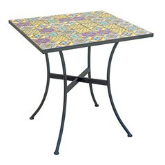 Greenwood 70x70 cm Iron Mosaic Garden Table - Black