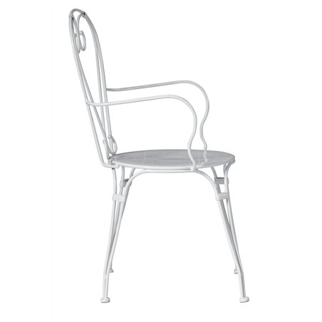 Greenwood Sirmione Iron Garden Garden Chair with Armrests - Ivory