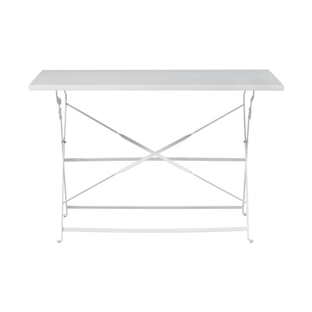 Greenwood 110x70cm Iron Bistro Garden Table - Ivory - Folding
