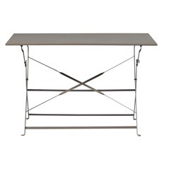 Tavolo da Giardino Bistro' In Ferro 110x70 cm - Tortora - Pieghevole Greenwood