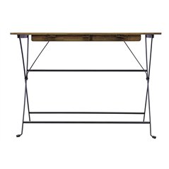 Set Bistro' Quattro Posti In Ferro E Acacia Fsc Scura - Antracite