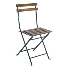 Set Bistro' Deluxe Due Posti In Ferro E Acacia Fsc - Antracite