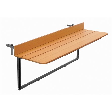 Tavolo Da Balcone In Alluminio E Resin Wood 120x37 cm - Bianco Greenwood