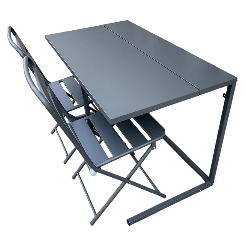 Greenwood Balcony Set In Ferro 100x50 cm - Antracite