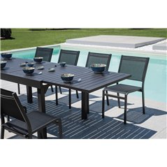 Sedia Pola In Alluminio - Textilene Nero - Antracite