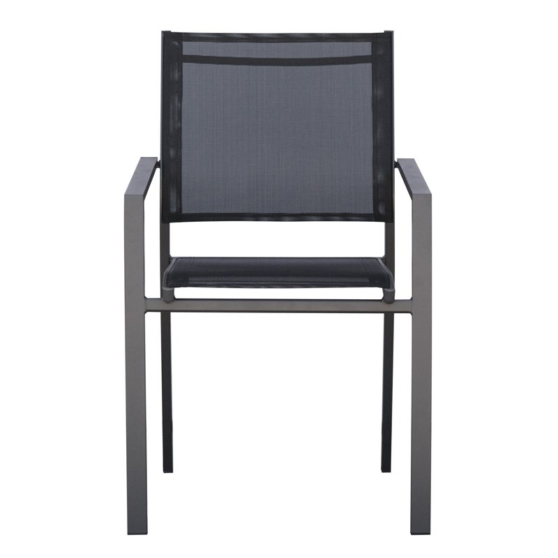 Greenwood Sedia Zara In Alluminio - Textilene Nero - Antracite