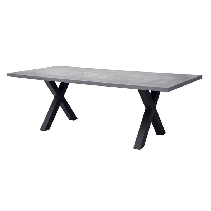 Greenwood Tavolo Amantea 220x100 cm - Piano In Resina Grigio - Antracite