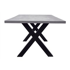 Tavolo Amantea 220x100 cm - Piano In Resina Grigio - Antracite