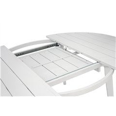 Tavolo Tropea In Alluminio Allungabile Ø120/170 cm - Bianco