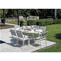 Tavolo Tropea In Alluminio Allungabile Ø120/170 cm - Bianco