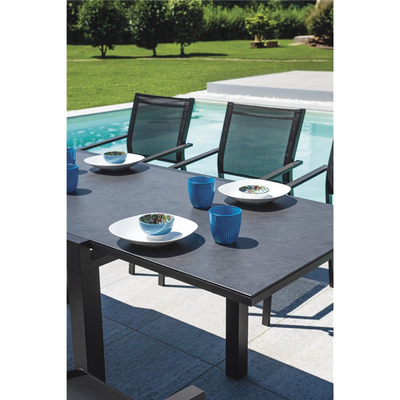 Tavolo da Giardino Spalato In Alluminio Allungabile 104/208x75 cm - Antracite Greenwood