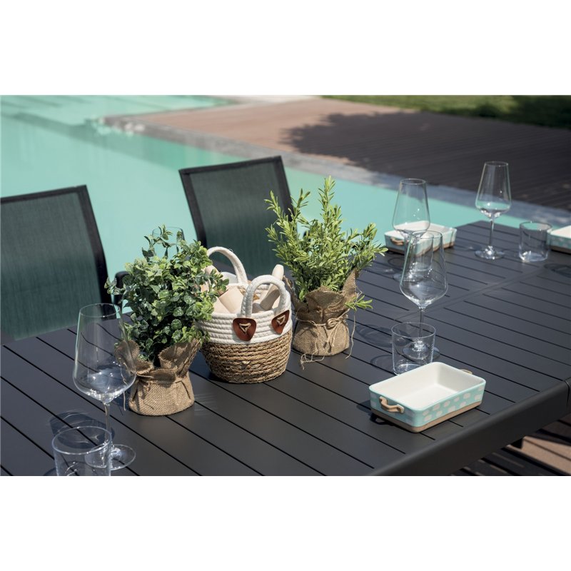 Greenwood Tavolo Naxos In Alluminio Allungabile 160/240x90 cm - Antracite