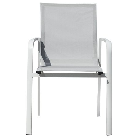Sedia Samo In Alluminio - Textilene Grigio Chiaro - Bianco